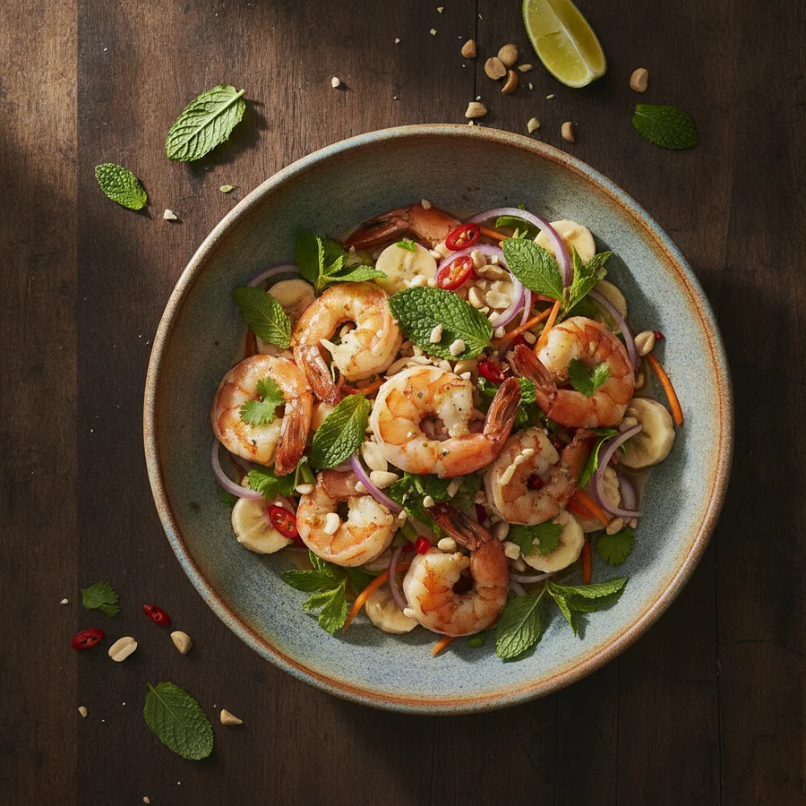 Gỏi tôm hoa chuối